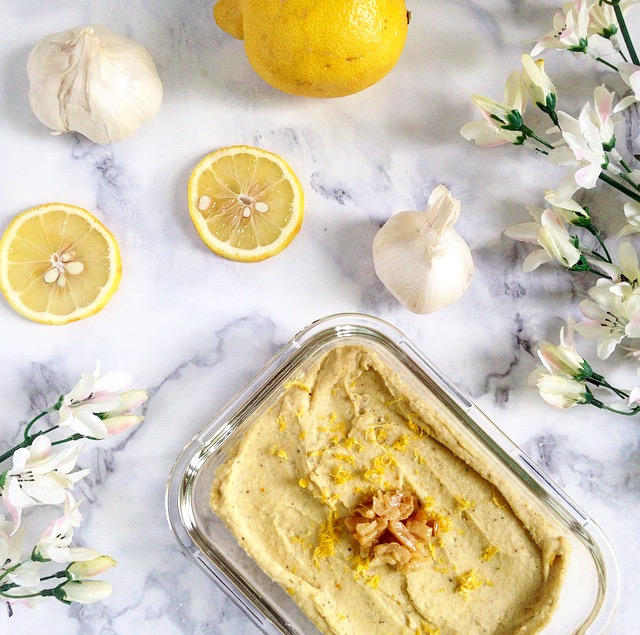 Lemon and Garlic Confit Hummus